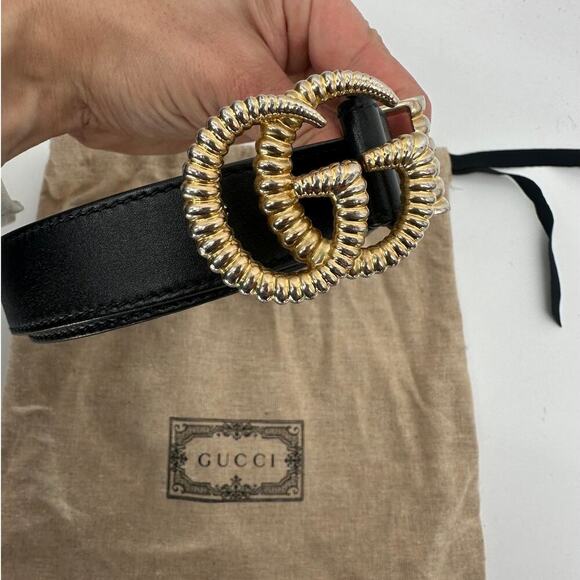 GUCCI GG Double G Torchon Belt 85/34 - Picture 2 of 9